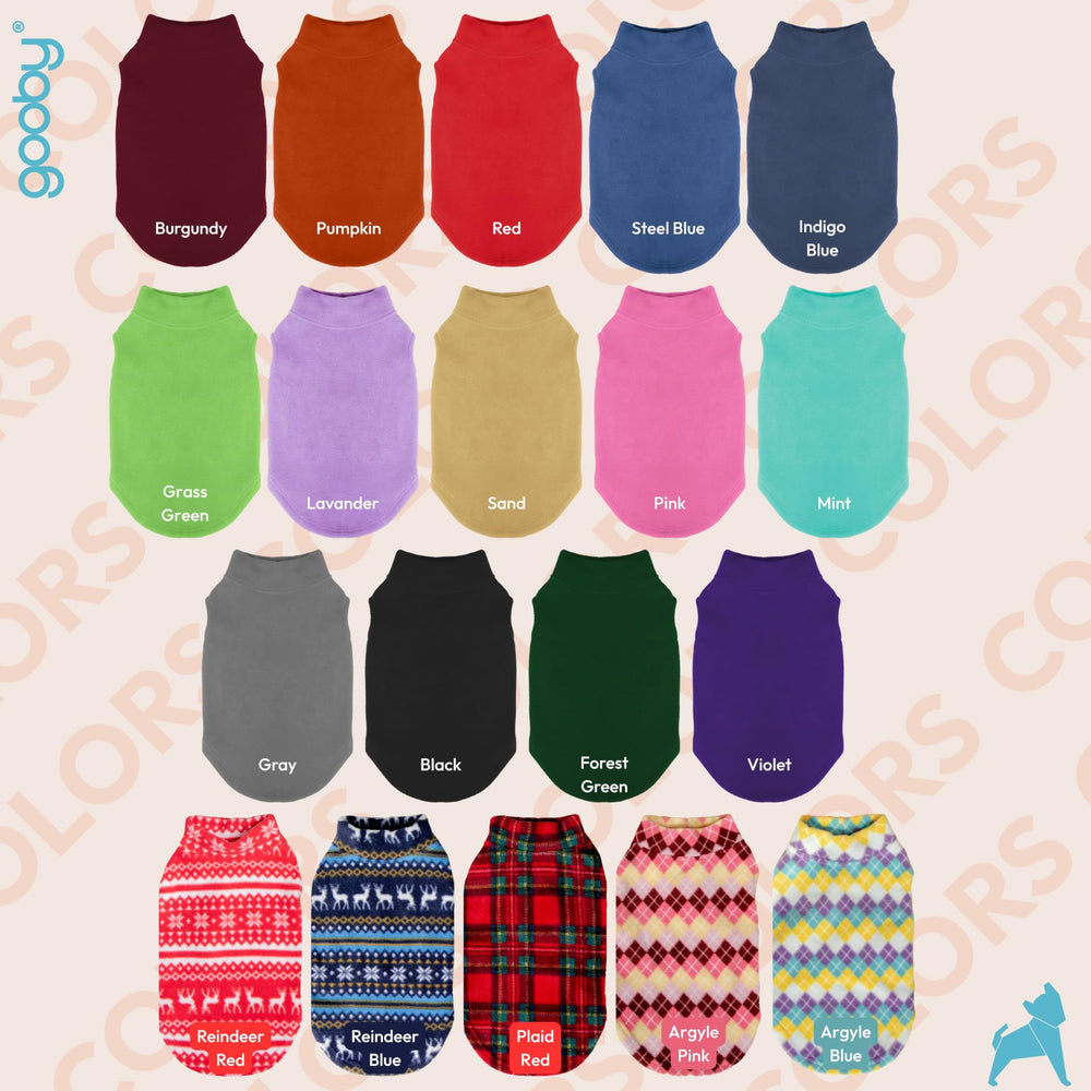 Gooby Stretch Fleece Vest dog sweater shown from the back.