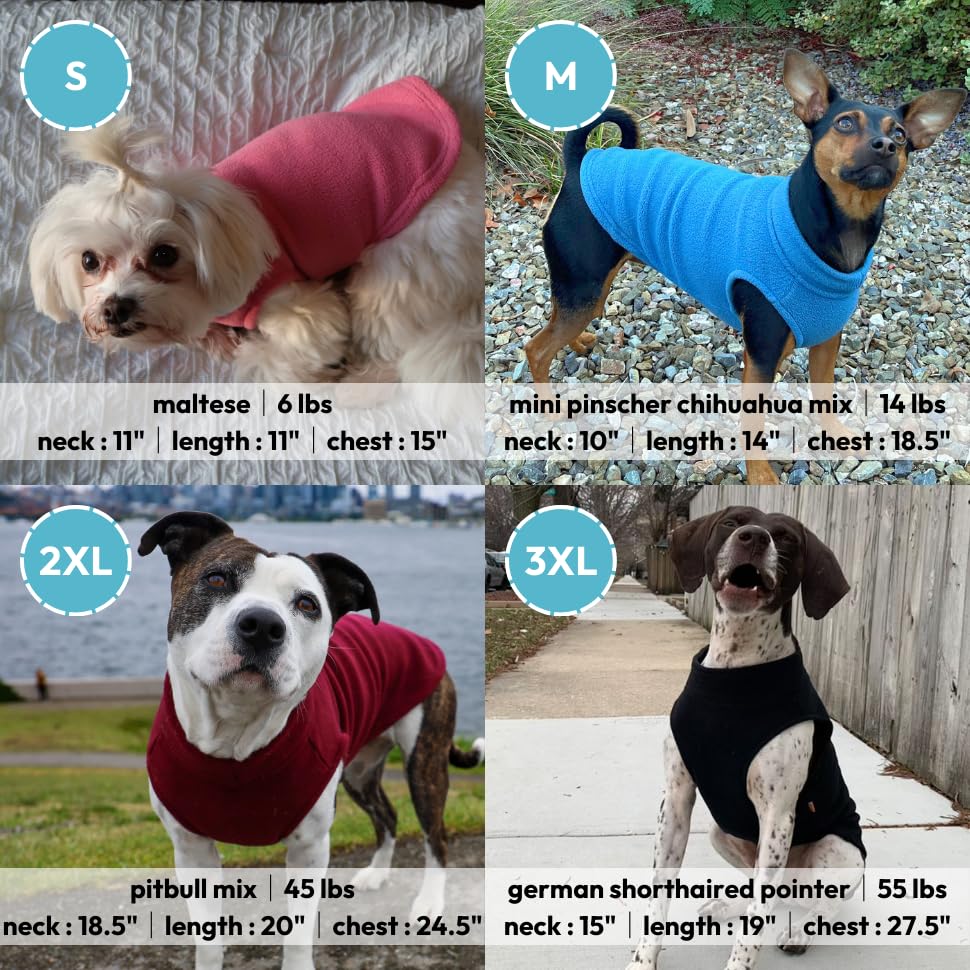 Gooby Stretch Fleece Vest dog sweater worn by a dog.