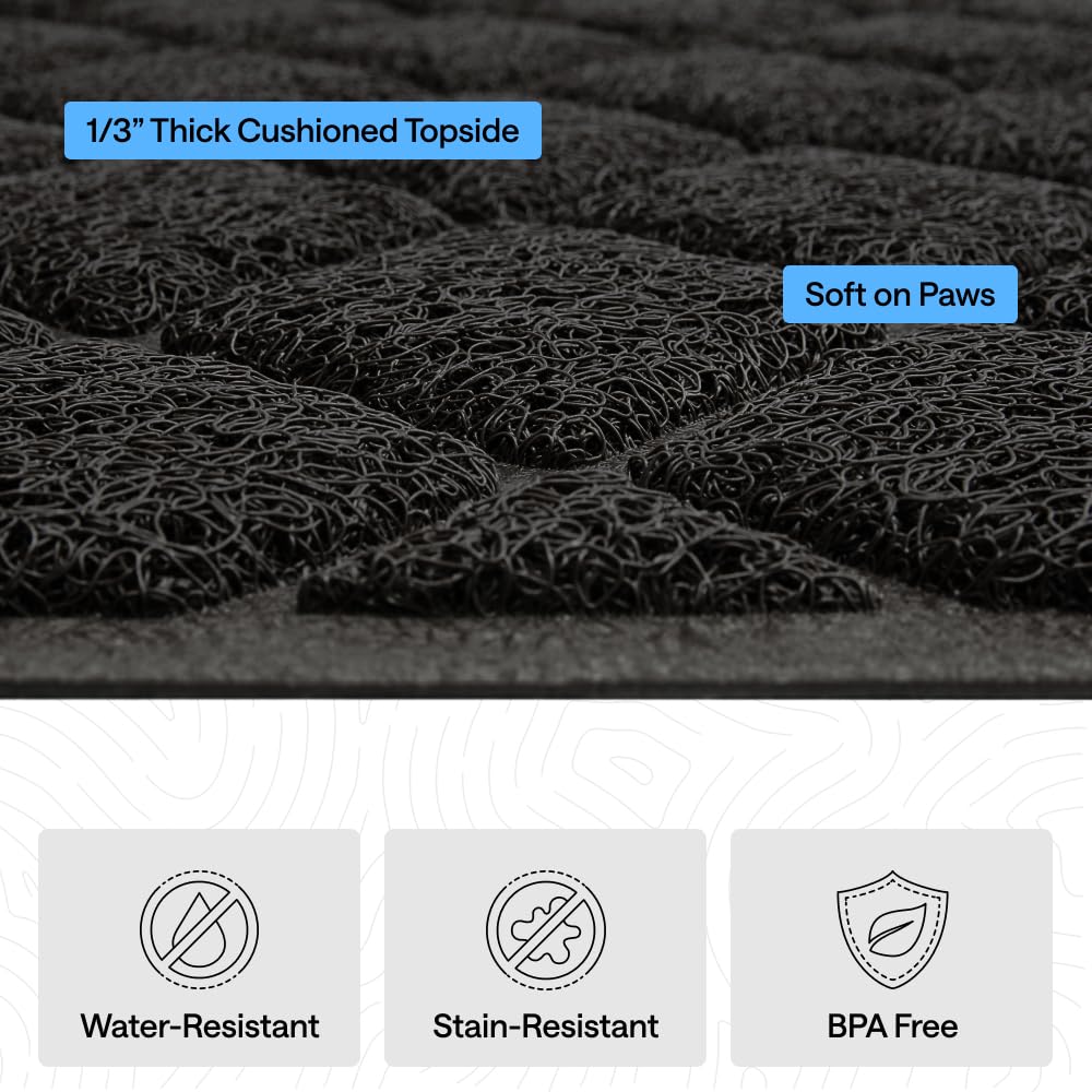GORILLA GRIP Cat Litter Mat positioned beside a cat litter box.