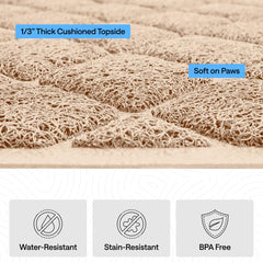 GORILLA GRIP Cat Litter Mat placed beside a cat litter box.
