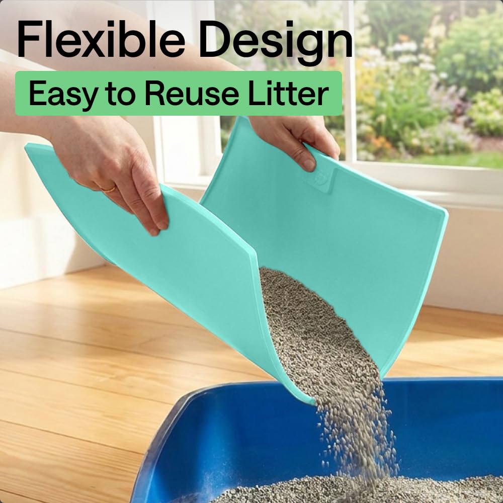 GORILLA GRIP Cat Litter Mat folded to empty captured litter.