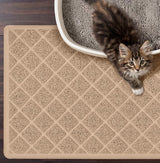 GORILLA GRIP Cat Litter Mat shown from the front in beige.