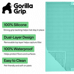 GORILLA GRIP Cat Litter Mat showing its removable dual-layer design.