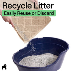 GORILLA GRIP Cat Litter Mat with collected litter ready to be poured back.