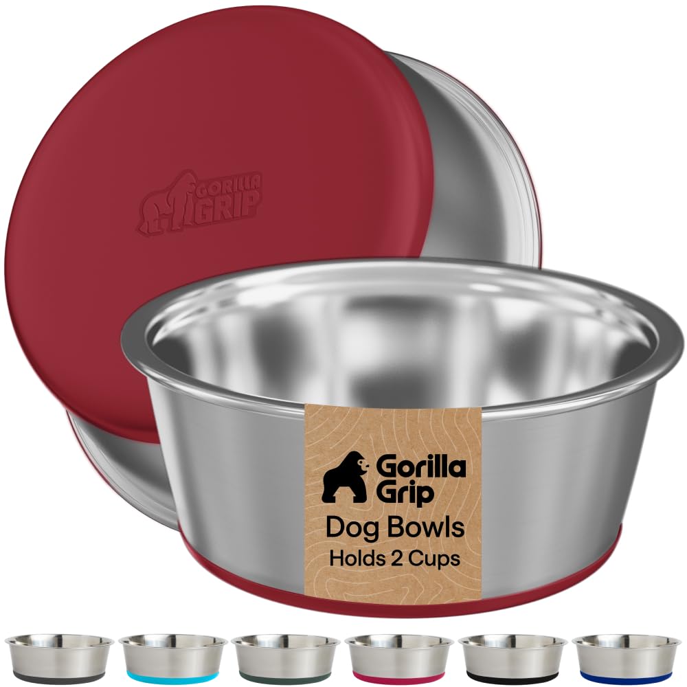 GORILLA GRIP Dog Bowl Set shown from the front.