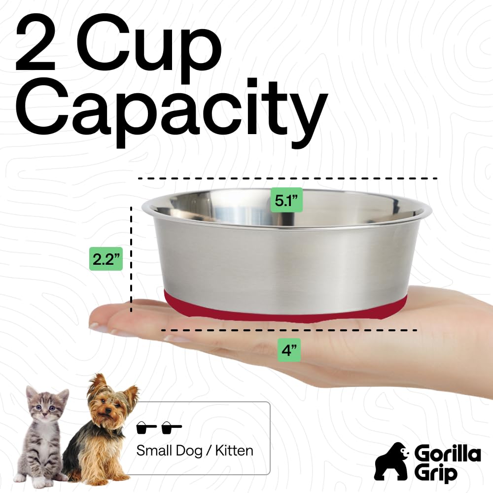GORILLA GRIP Dog Bowl Set showing the silicone bottom.