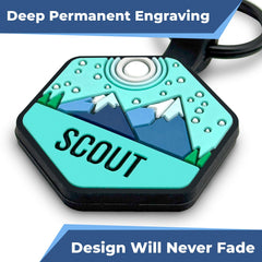 GoTags silicone pet ID tag close-up showing its laser-engraved surface.