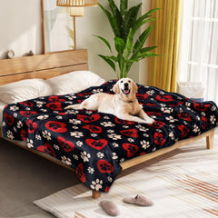 Gowyeg Dog Blanket shown from the front in its black-and-red design.