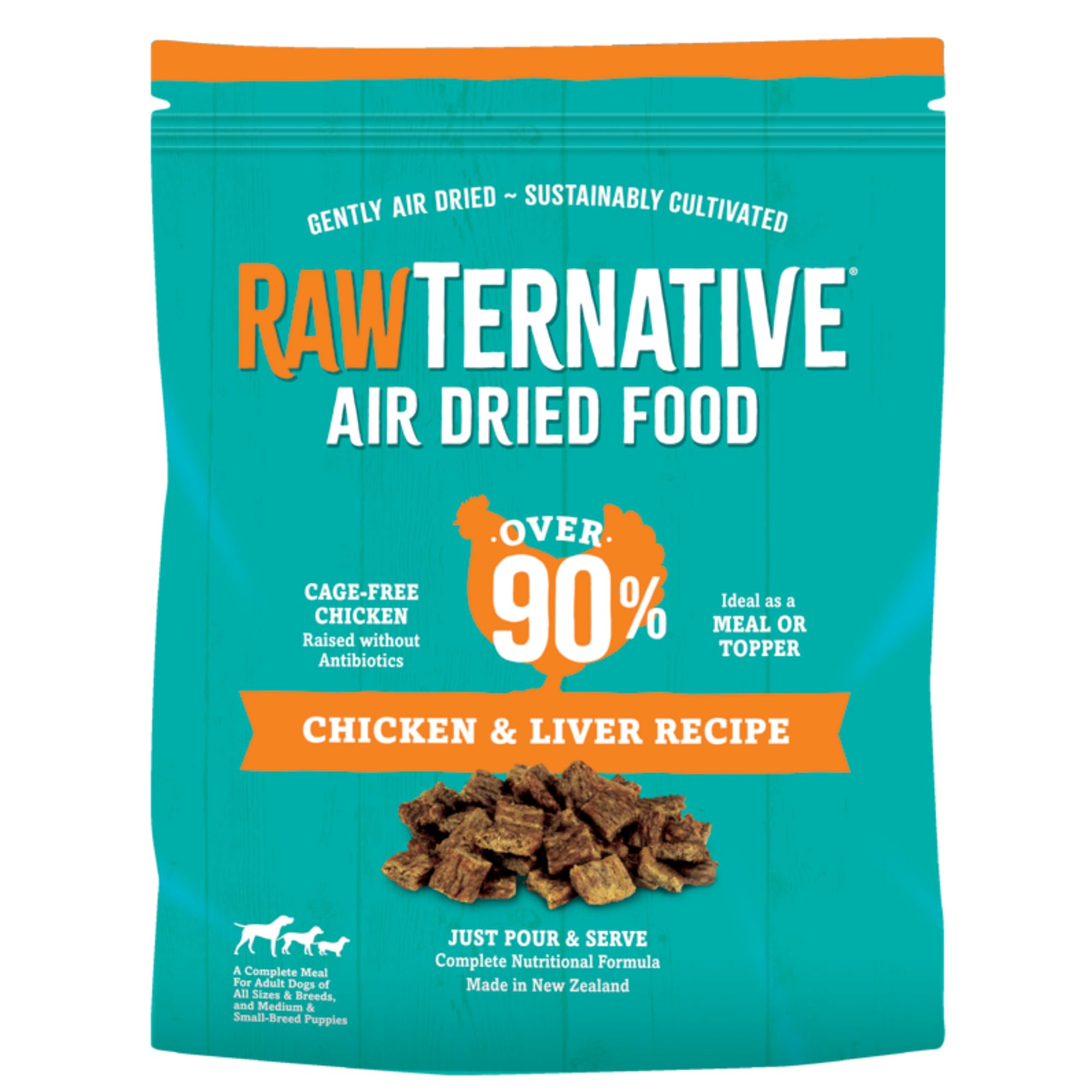Grandma Mae's Country Naturals RawTernative Air Dried Dog Food front of the bag.