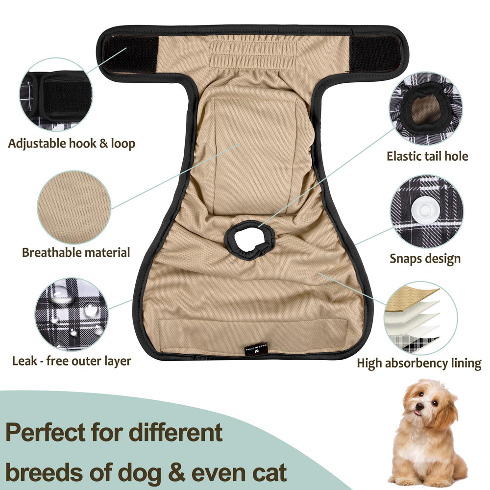 Grecle female dog diaper detail showing the bird-eye mesh lining.