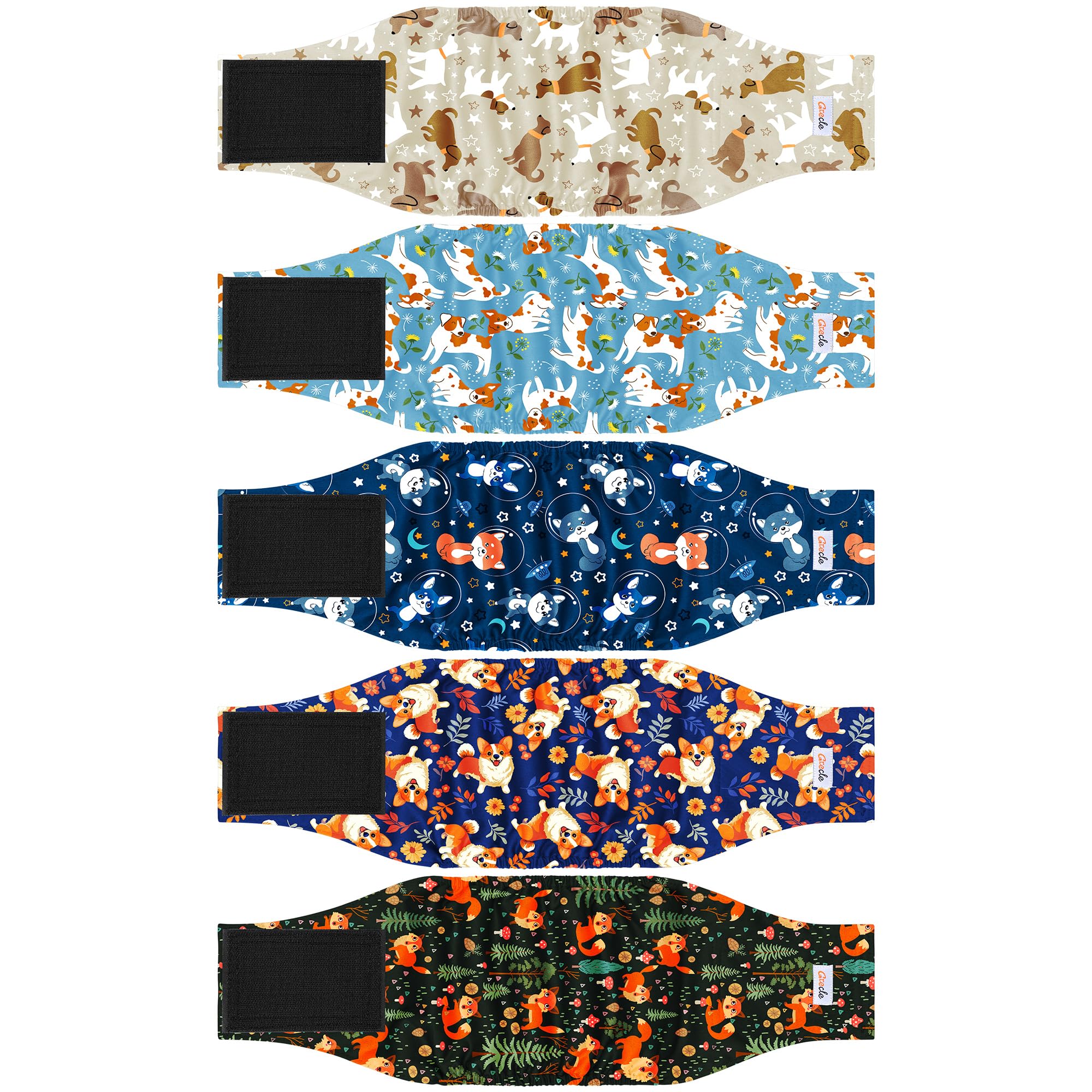 Grecle male dog belly band shown from the front.