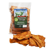 GreenCow Rawhide Chips 1-pound bag shown from the front.