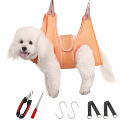 Guzekier dog grooming hammock harness shown from the front.