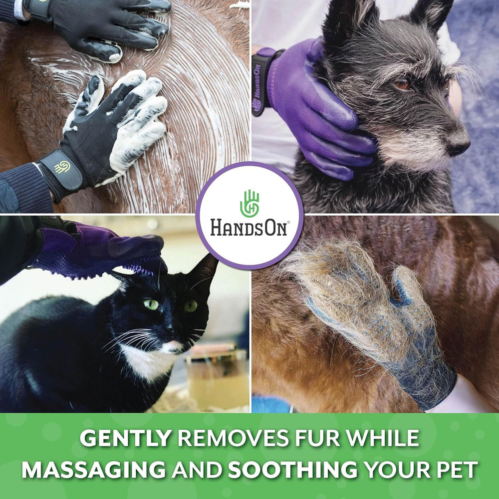 Close-up of the flexible rubber nodules on H HANDSON Pet Grooming Gloves.
