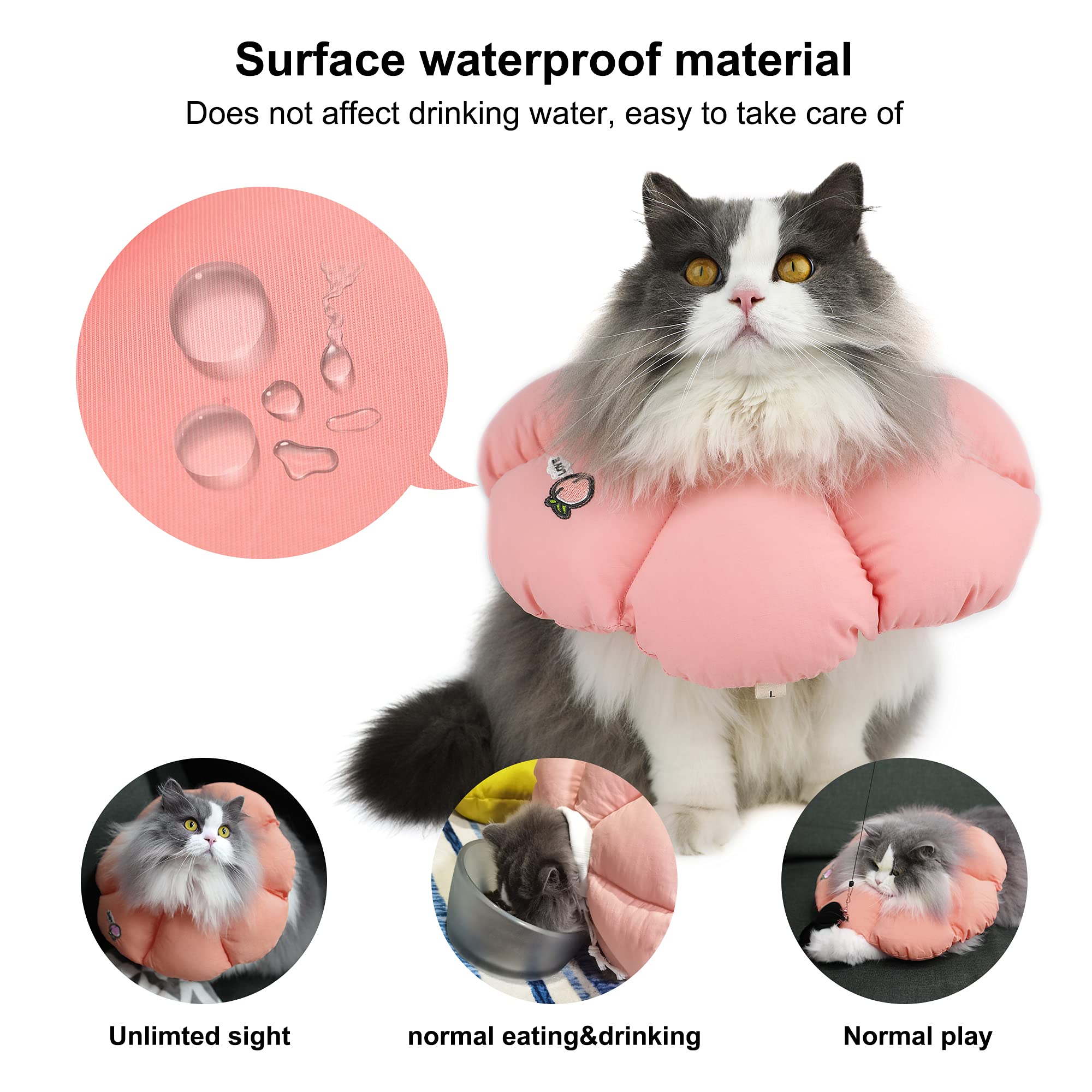 H HIDREAM cat cone collar shown from a side angle.