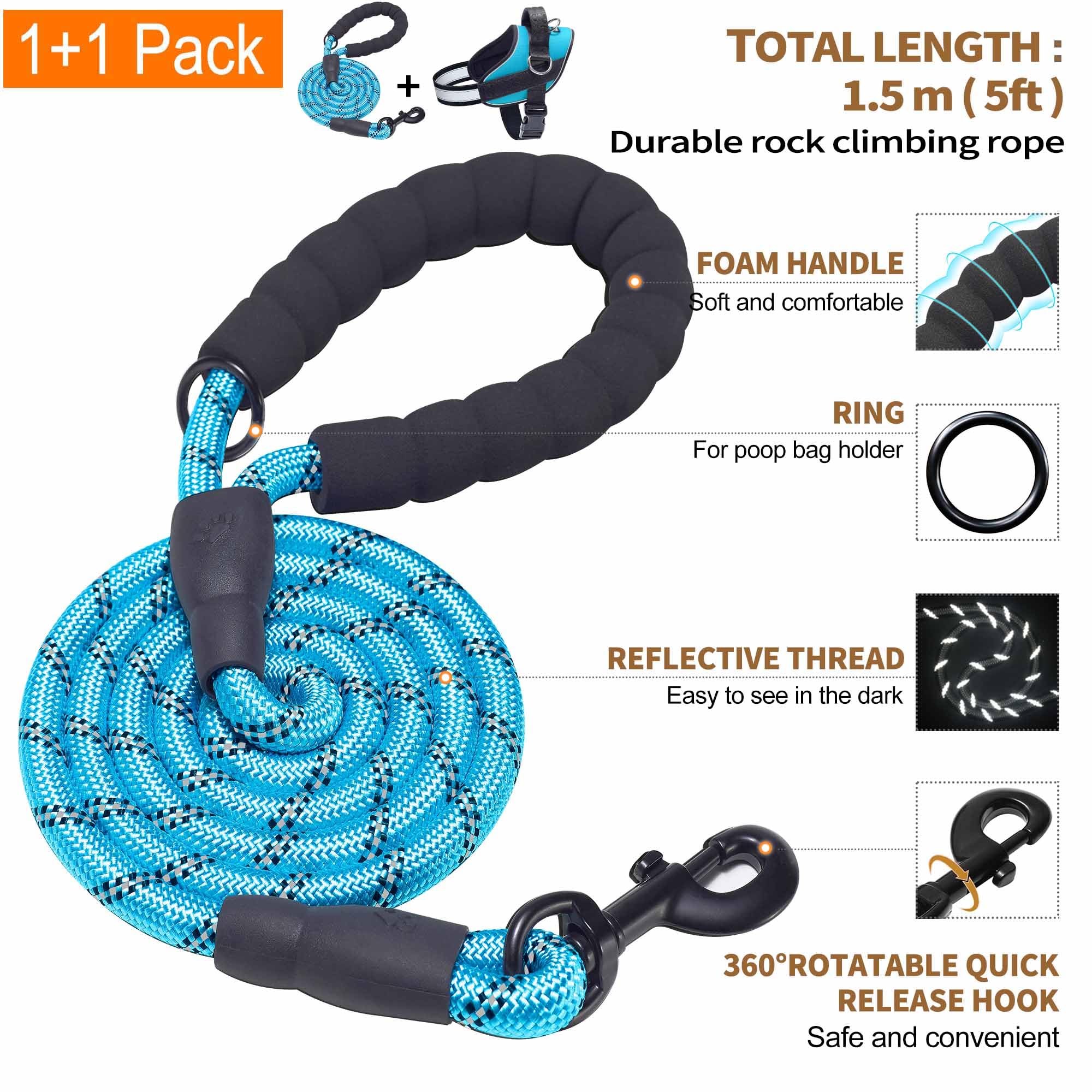 Haapaw dog harness set with the leash and removable patches.