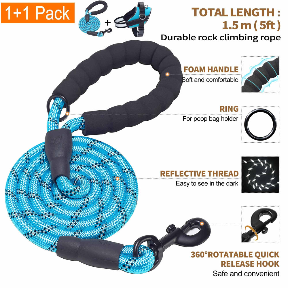 Haapaw dog harness set with the leash and removable patches.