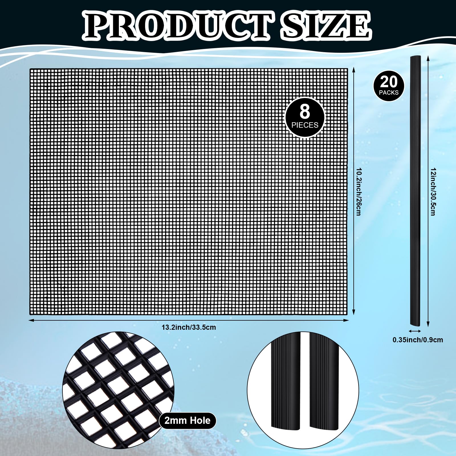 Haiabei aquarium mesh divider close-up showing the plastic grid pattern.