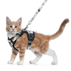 Halypet cat harness and leash set shown from the front.