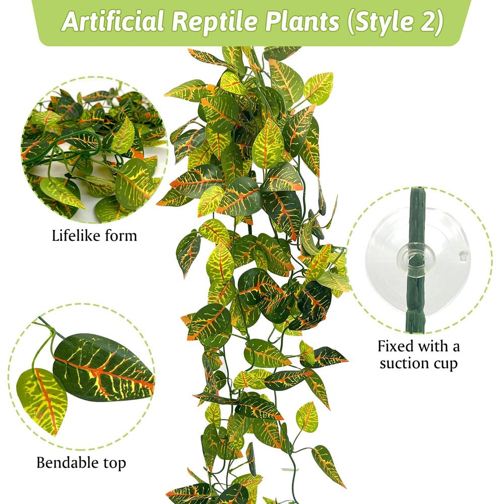 Hamiledyi reptile plants close-up showing wire embedded in a hanging vine.