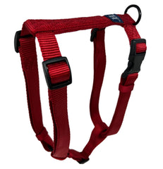 Hamilton nylon dog harness shown from the front in red.