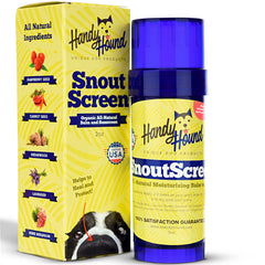 Handy Hound SnoutScreen dog sunscreen balm shown from the front.