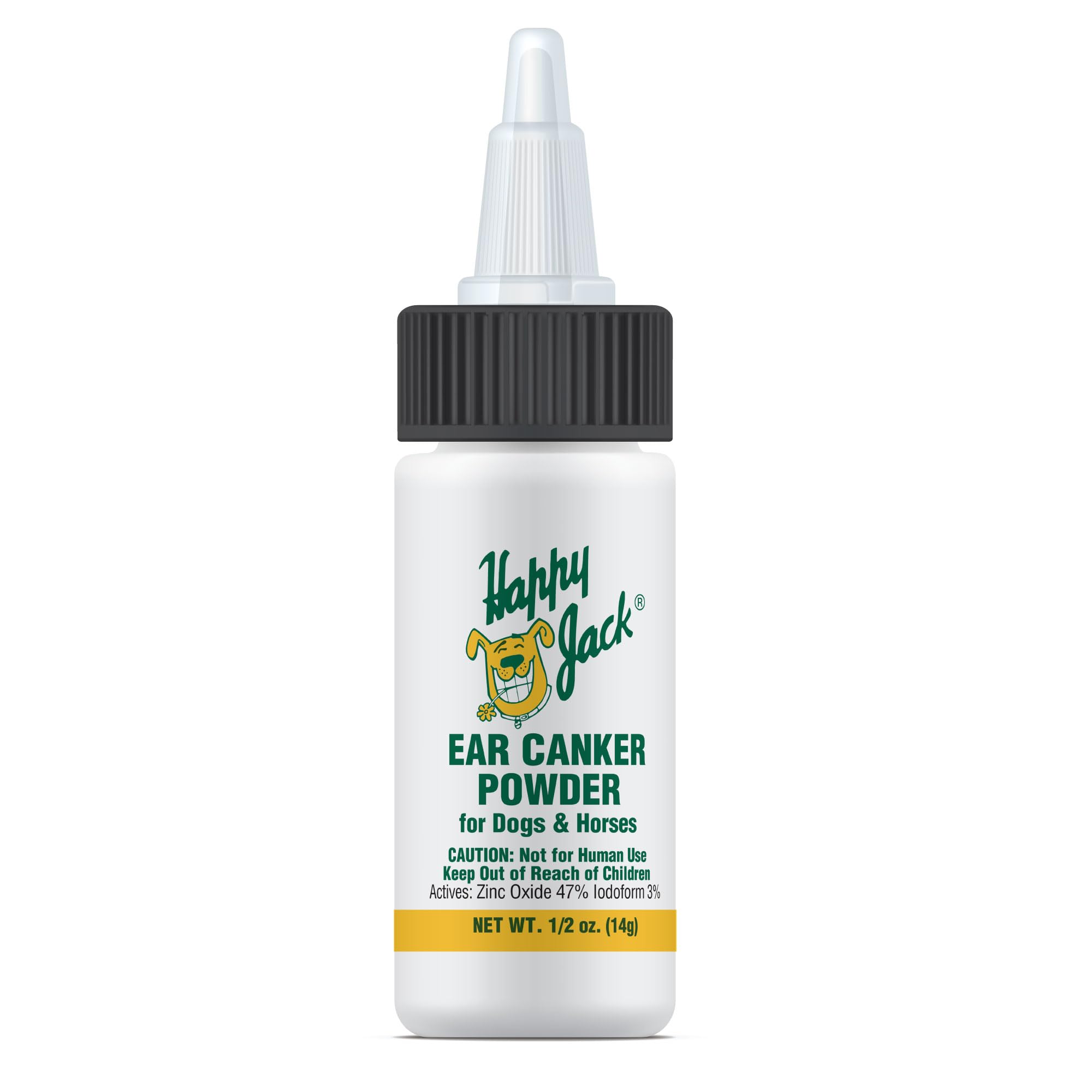 HAPPY JACK Ear Canker Powder shown from the front.