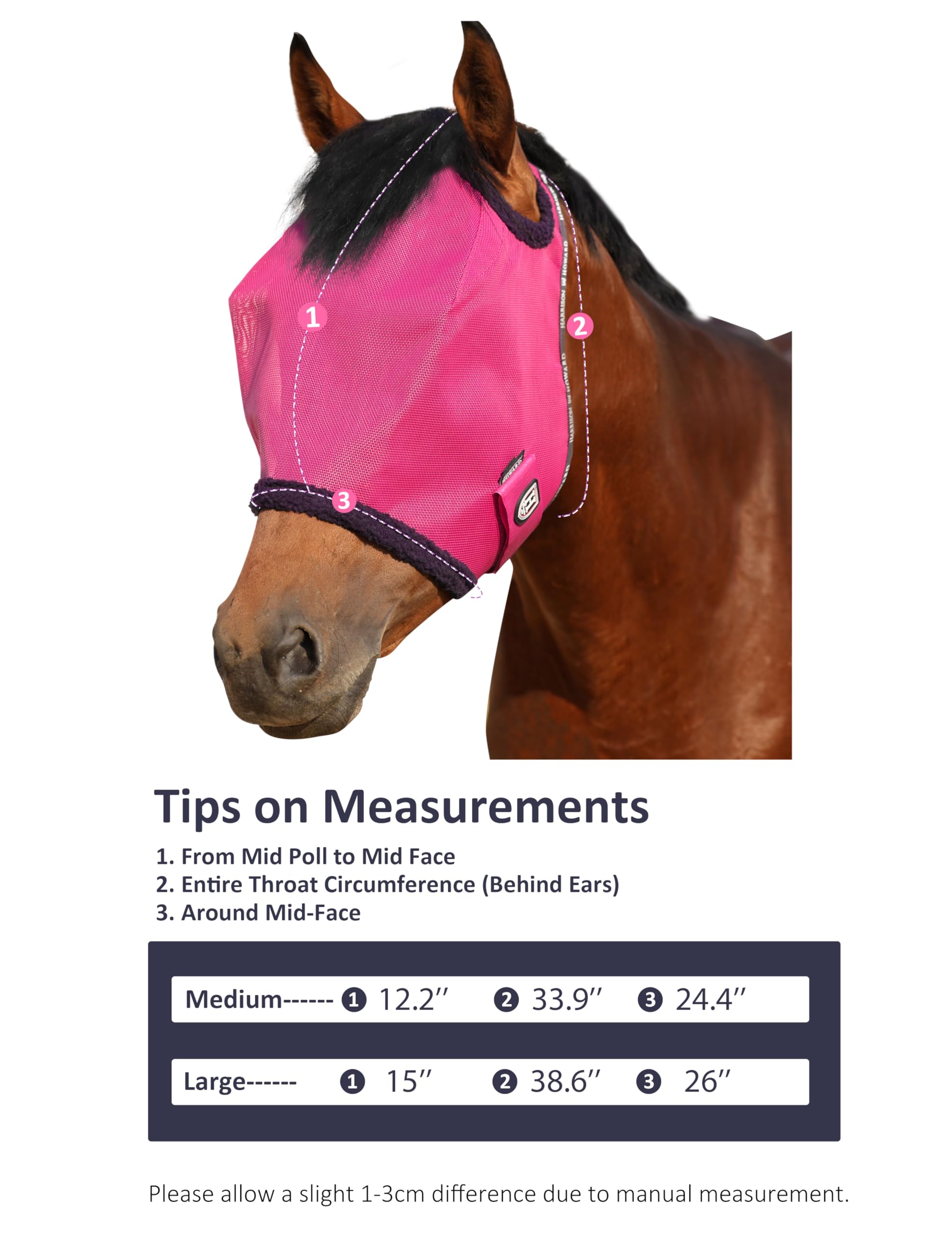 Harrison Howard horse fly mask shown from a side angle.