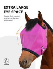 Harrison Howard mesh horse fly mask detail showing the fleece-padded edging.