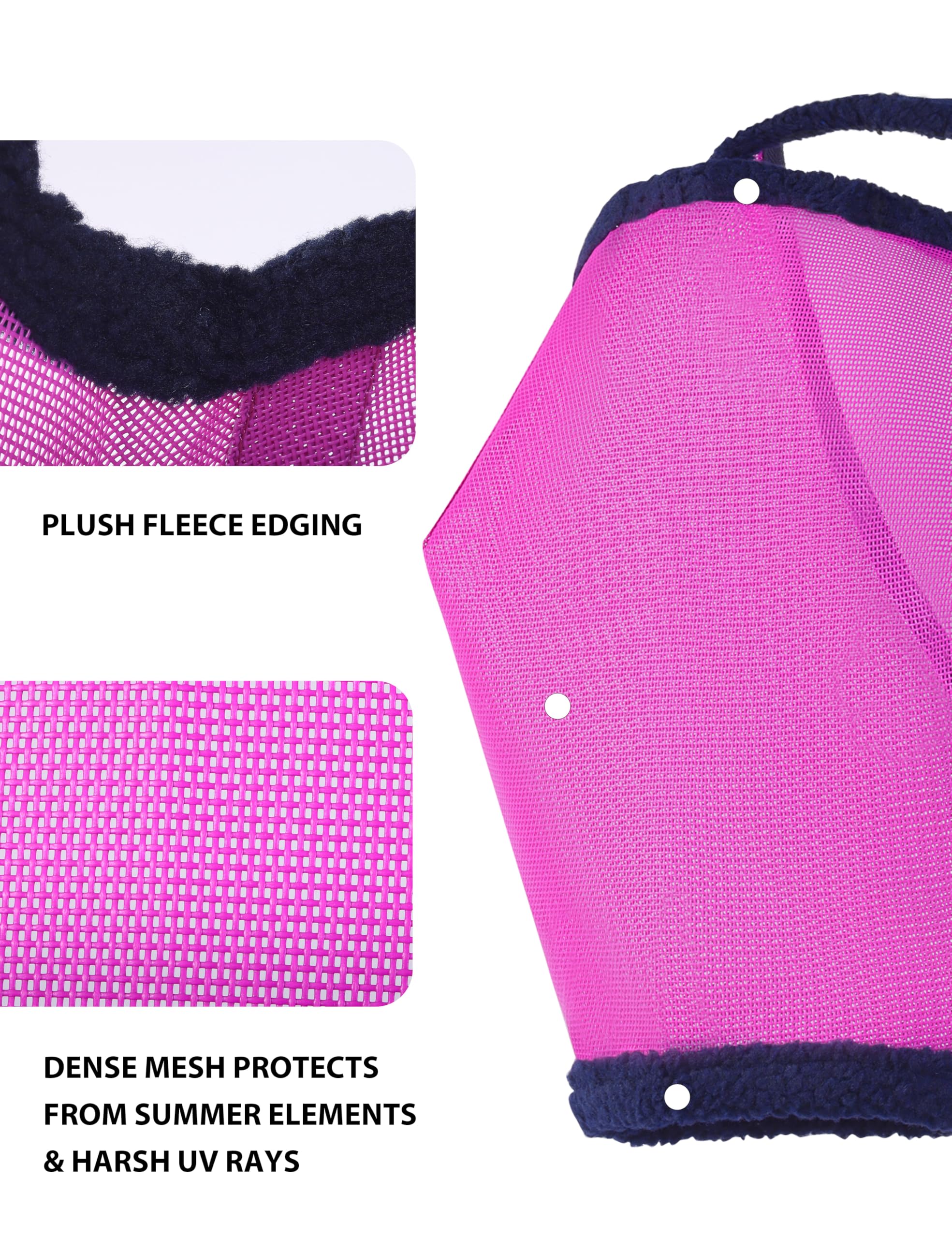 Harrison Howard mesh horse fly mask showing the opening for a horse’s forelock.