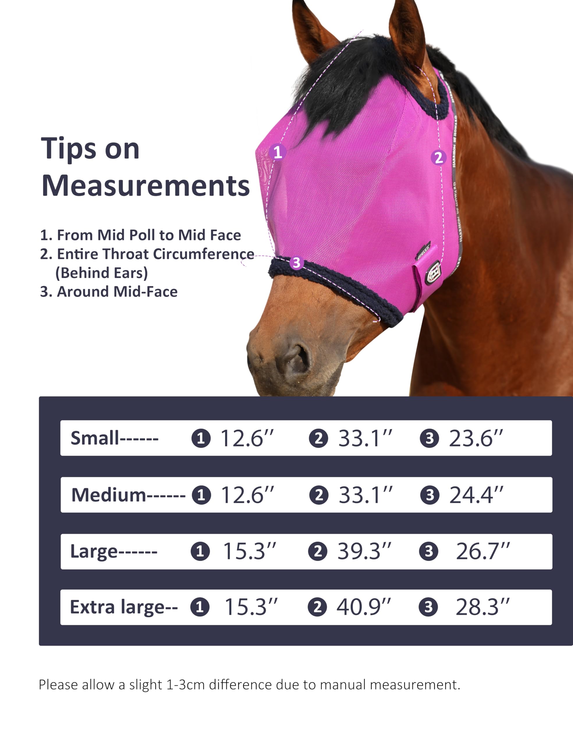 Harrison Howard mesh horse fly mask shown from a side angle.