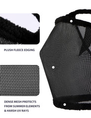 Harrison Howard mesh horse fly mask with its opening between the ears.