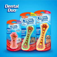 The six extra-small Hartz Chew 'n Clean Dental Duo chews shown together.