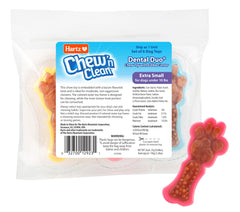 Hartz Chew 'n Clean Dental Duo six-count pack shown with the extra-small chews.