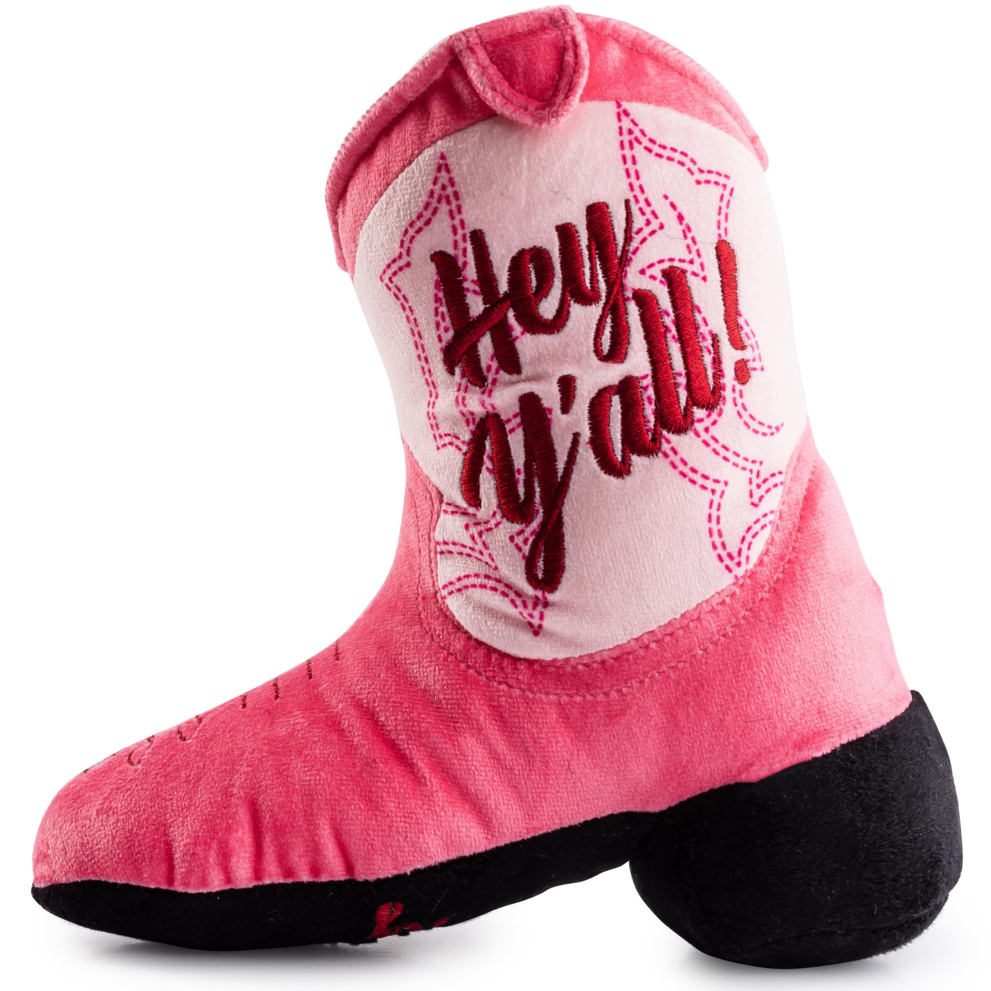 Haute Diggity Dog Cowgirl Boot plush dog toy shown from the front.