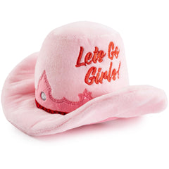 Haute Diggity Dog Cowgirl Hat Plush Dog Toy shown from the front.