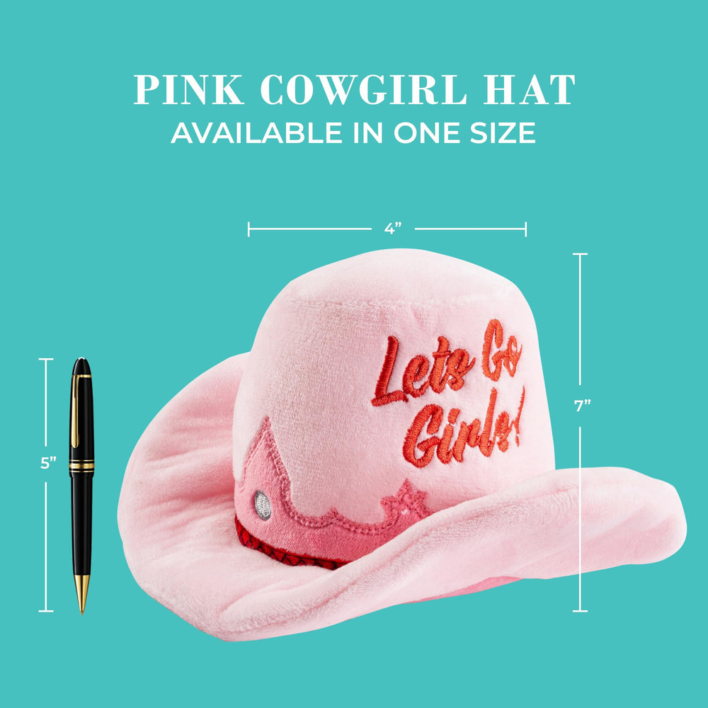 Haute Diggity Dog Cowgirl Hat Plush Dog Toy showing its detailed stitching.