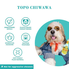 Haute Diggity Dog Topo Chiwawa plush dog toy shown during play.