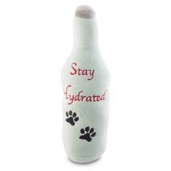 Haute Diggity Dog Topo Chiwawa plush dog toy with embroidered “Stay Hydrated” lettering.