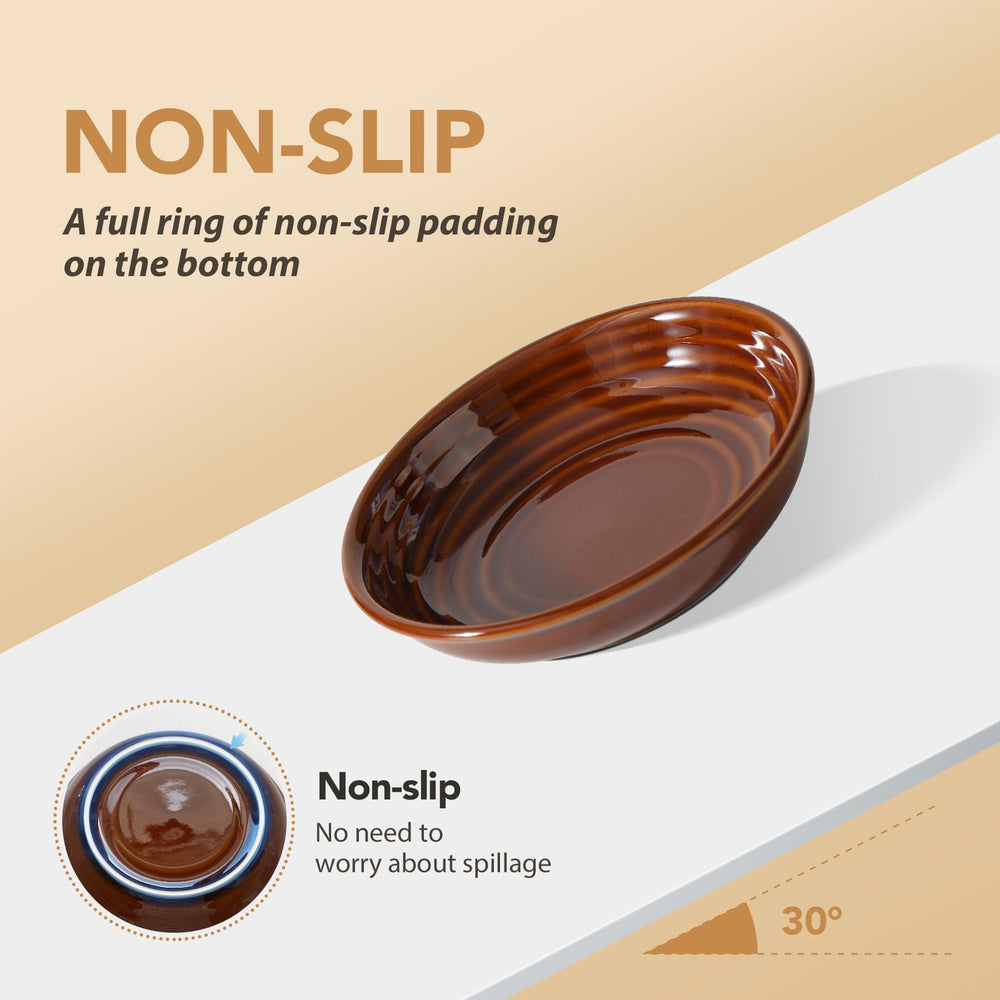 Havniva elevated cat bowls showing the shallow ceramic interior.