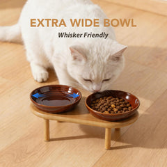 Havniva elevated cat bowls shown from the side to reveal the raised profile.