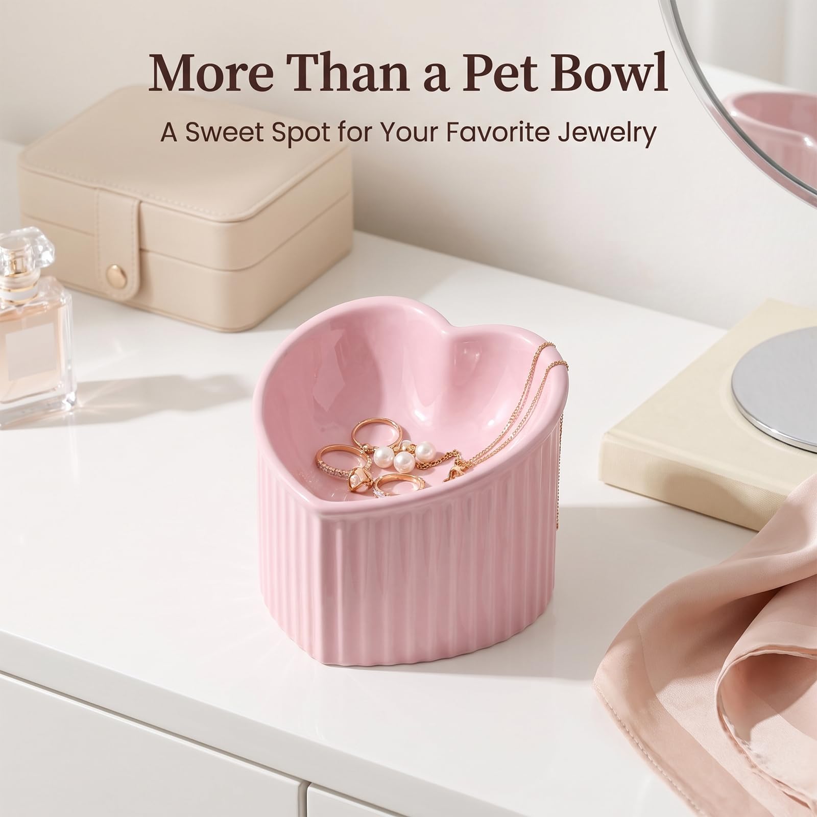 HCHLQLZ ceramic cat bowl shown while a cat eats.
