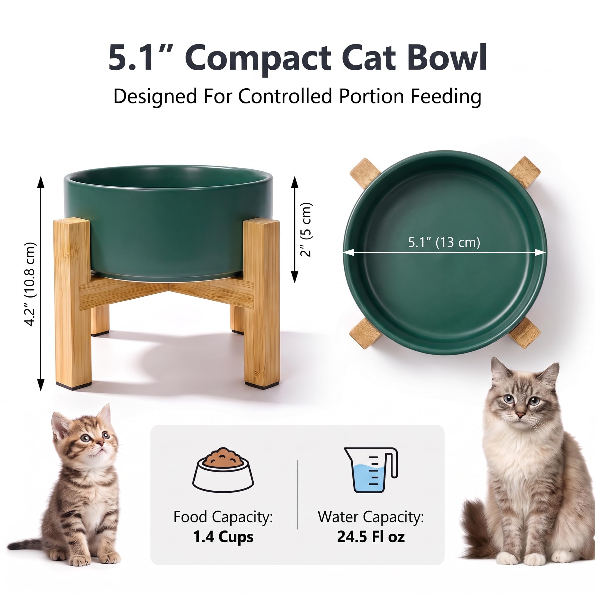HCHLQLZ elevated cat bowl shown from the side to display its raised design.