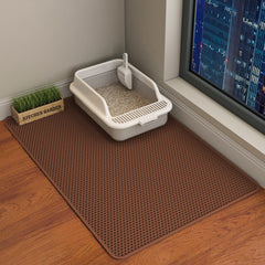 HCY&WLD Cat Litter Mat shown in brown from above.
