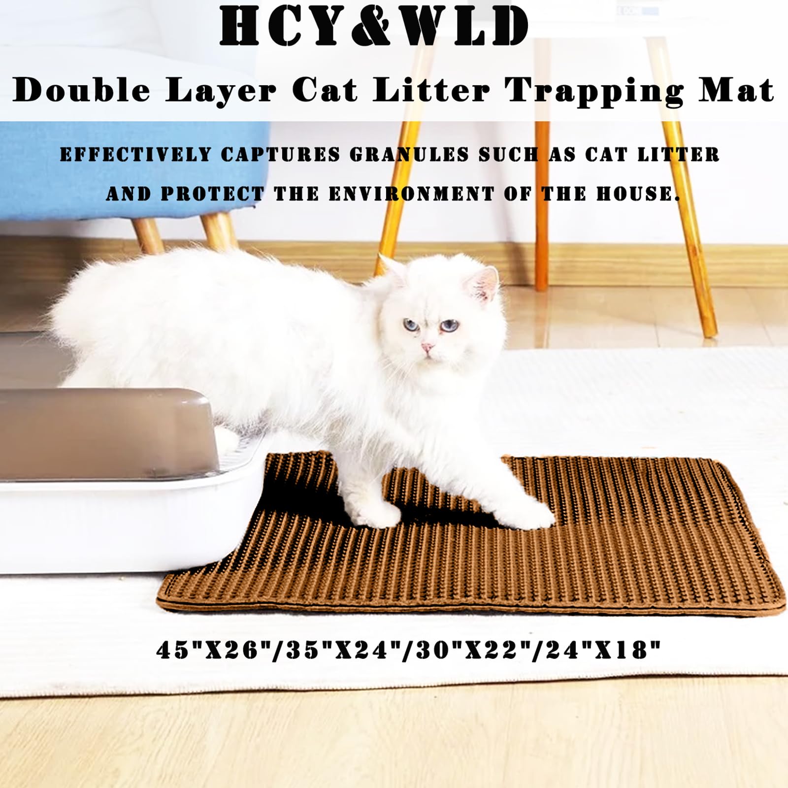 HCY&WLD Cat Litter Mat close-up showing its honeycomb surface openings.