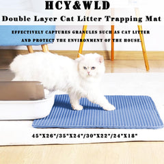HCY&WLD Cat Litter Mat close-up of its large-hole honeycomb surface.