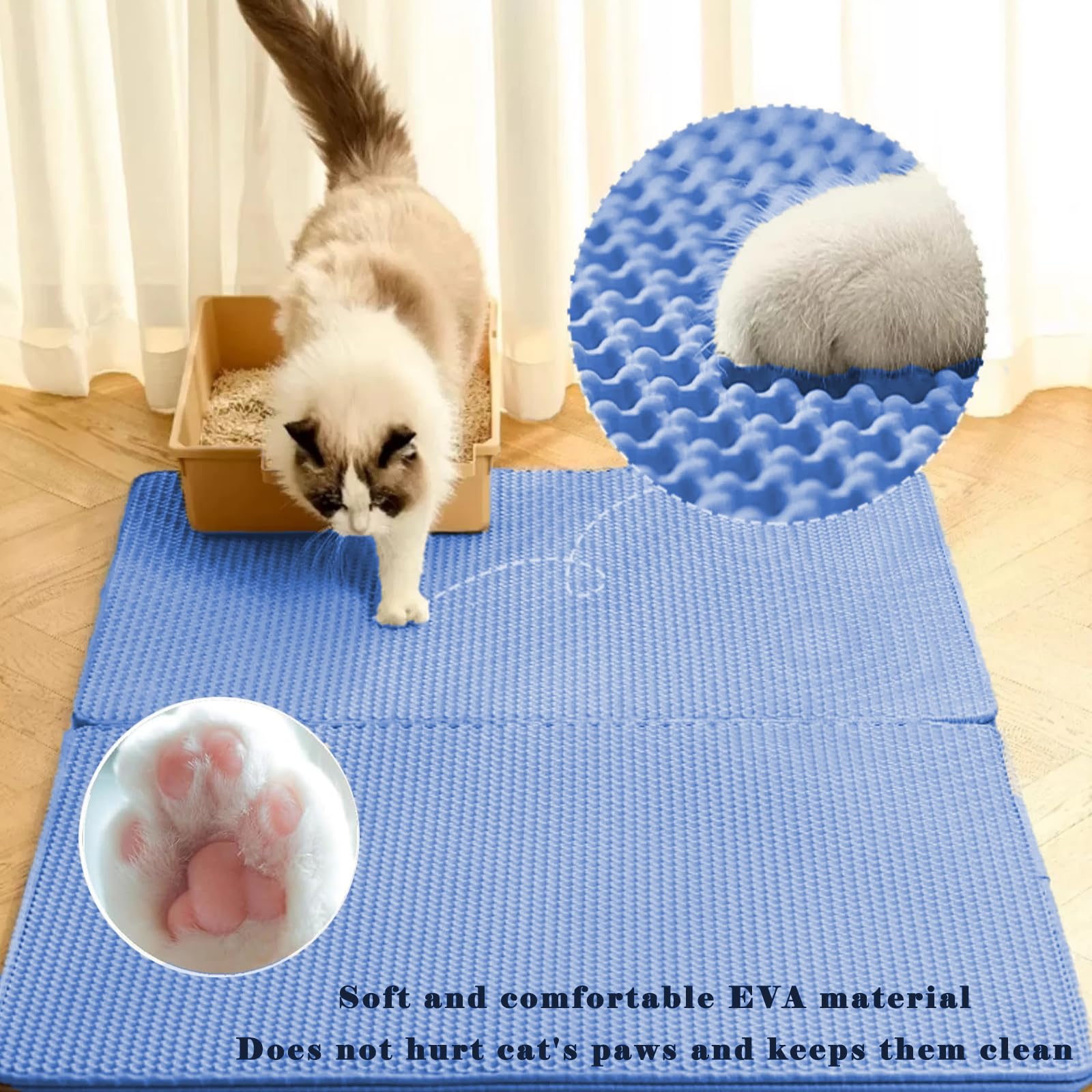 HCY&WLD Cat Litter Mat showing the edge of its double-layer construction.