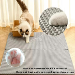 HCY&WLD Cat Litter Mat showing the edge of its double-layer design.