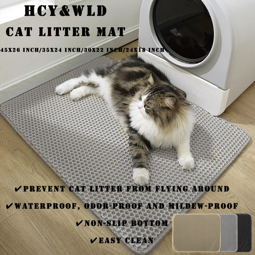HCY&WLD Cat Litter Mat close-up of its large-diameter mesh surface.