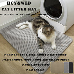 HCY&WLD Cat Litter Mat close-up of its large-diameter mesh surface.